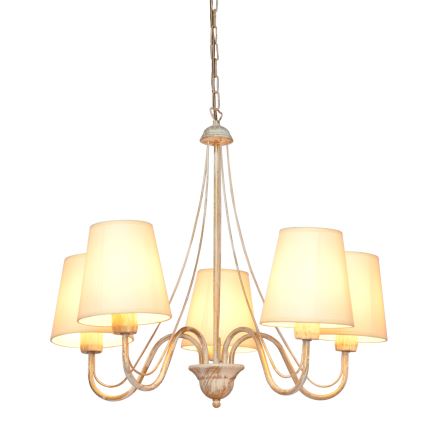 Luster na reťazi MALBO 5xE27/15W/230V béžová
