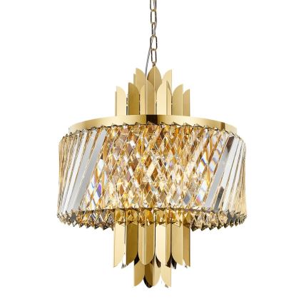 Luster na reťazi MARGOT 6xE14/40W/230V pr. 43 cm zlatá