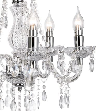 Luster na reťazi MARIE 5xE14/40W/230V lesklý lesklý chróm