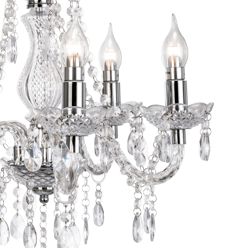 Luster na reťazi MARIE 5xE14/40W/230V lesklý lesklý chróm