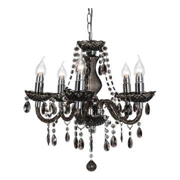 Luster na reťazi MARIE 5xE14/40W/230V čierna