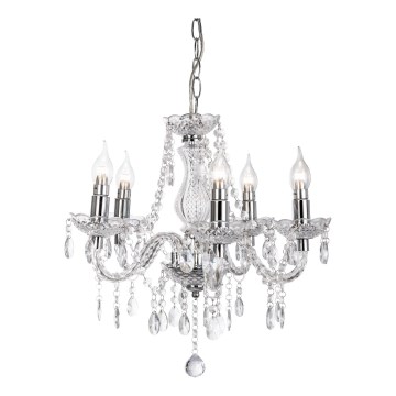 Luster na reťazi MARIE 5xE14/40W/230V lesklý lesklý chróm