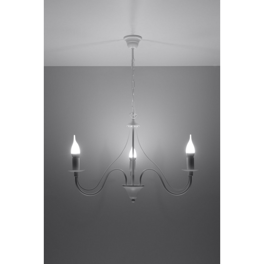 Luster na reťazi MINERWA 3 3xE14/40W/230V biela