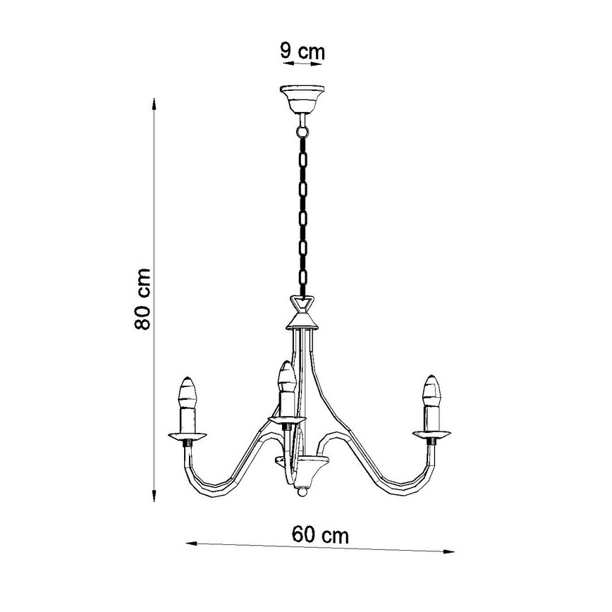 Luster na reťazi MINERWA 3 3xE14/40W/230V biela