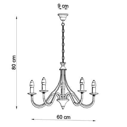 Luster na reťazi MINERWA 5 5xE14/40W/230V biela