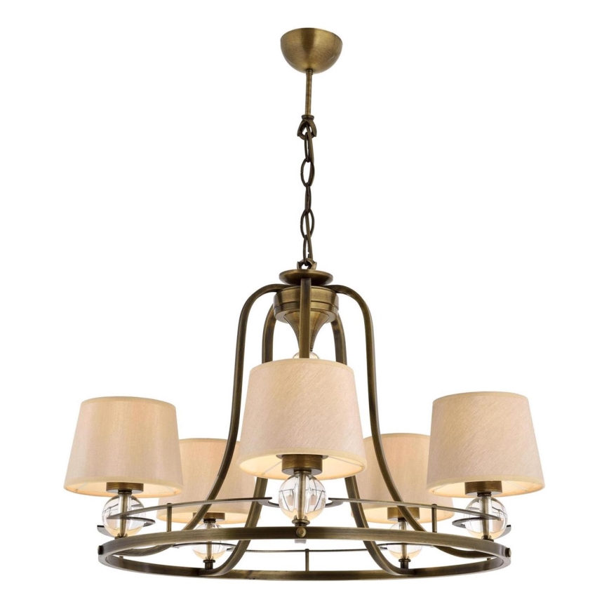 Luster na reťazi NARA 5xE27/40W/230V mosadz