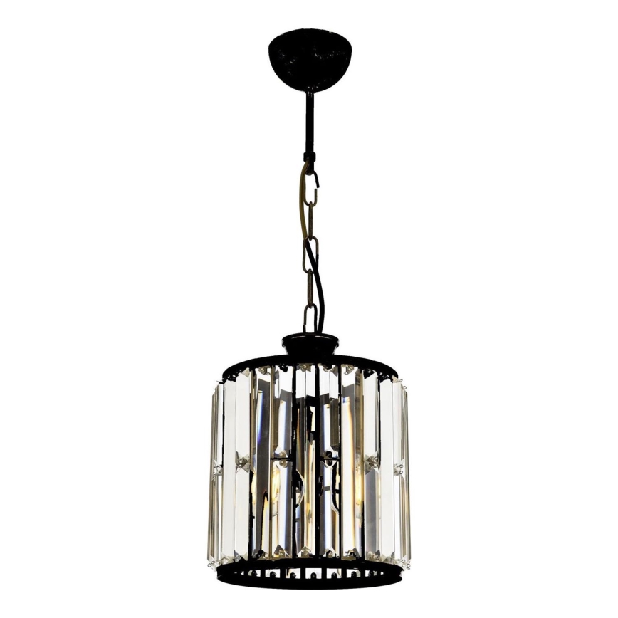Luster na reťazi PUNE 1xE27/40W/230V čierny