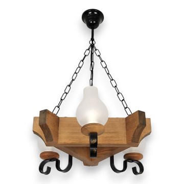 Luster na reťazi QUEEN 3xE14/40W/230V buk - FSC certifikované