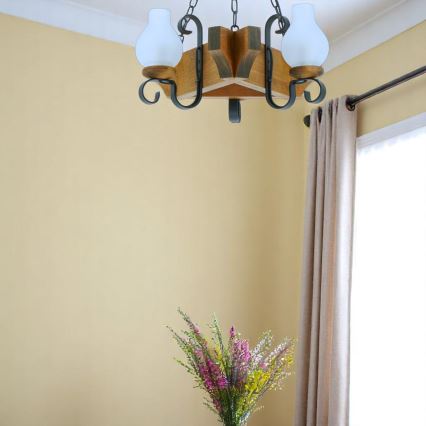 Luster na reťazi QUEEN 3xE14/40W/230V buk