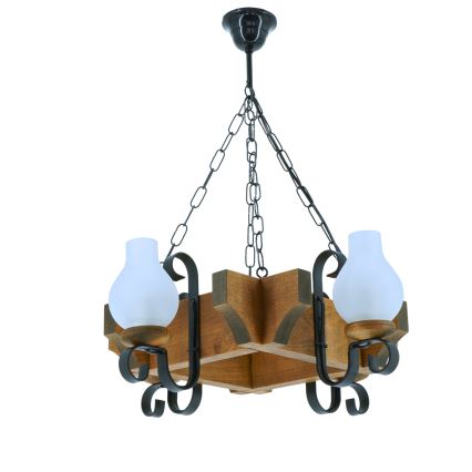 Luster na reťazi QUEEN 4xE14/40W/230V buk - FSC certifikované