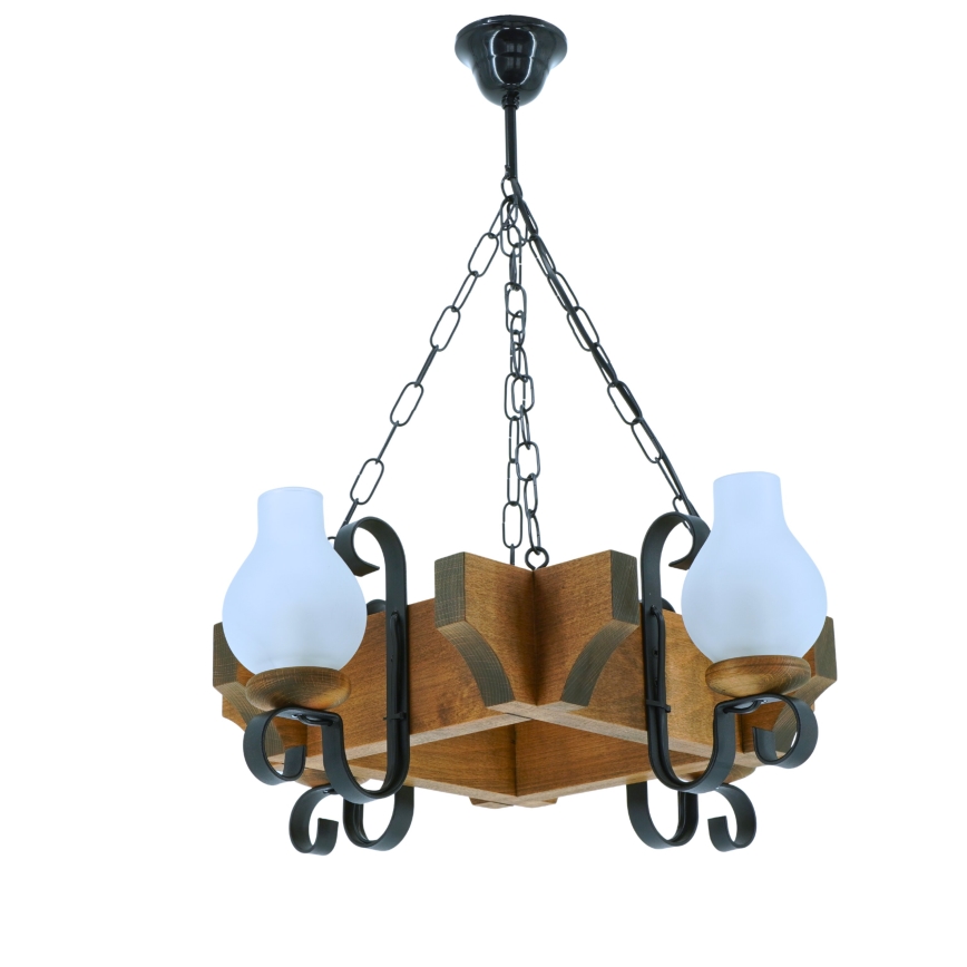 Luster na reťazi QUEEN 4xE14/40W/230V buk - FSC certifikované