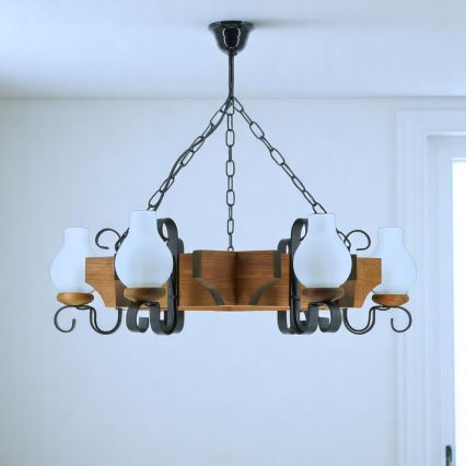 Luster na reťazi QUEEN 6xE14/40W/230V buk