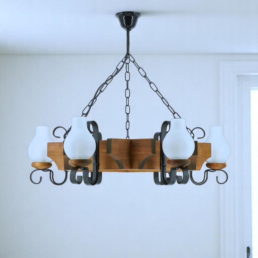 Luster na reťazi QUEEN 6xE14/40W/230V buk