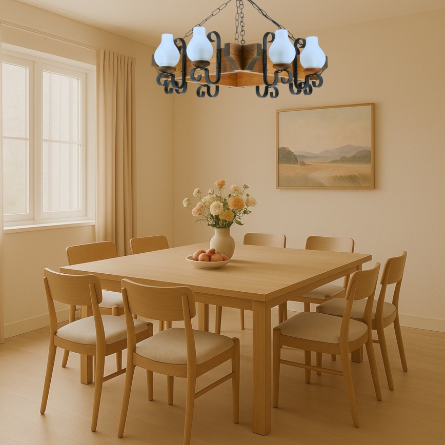 Luster na reťazi QUEEN 8xE14/40W/230V buk