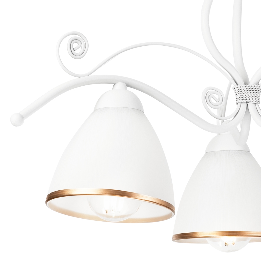 Luster na reťazi RETRO II 3xE27/60W/230V biela