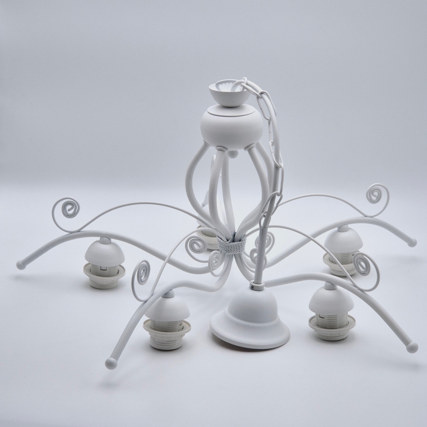 Luster na reťazi RETRO II 5xE27/60W/230V biela
