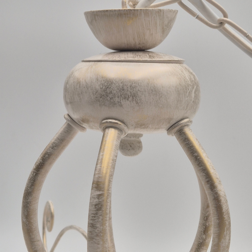 Luster na reťazi RETRO II 5xE27/60W/230V biela patina