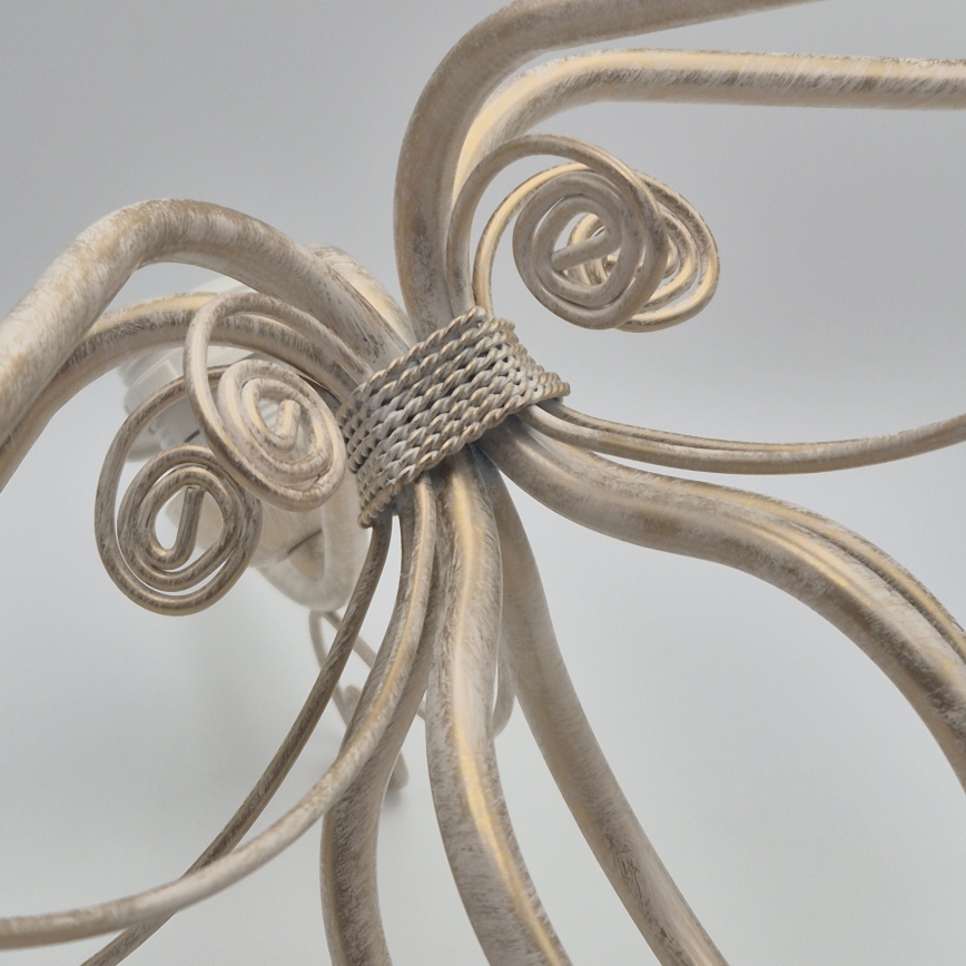 Luster na reťazi RETRO II 5xE27/60W/230V biela patina