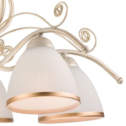 Luster na reťazi RETRO II 5xE27/60W/230V biela patina