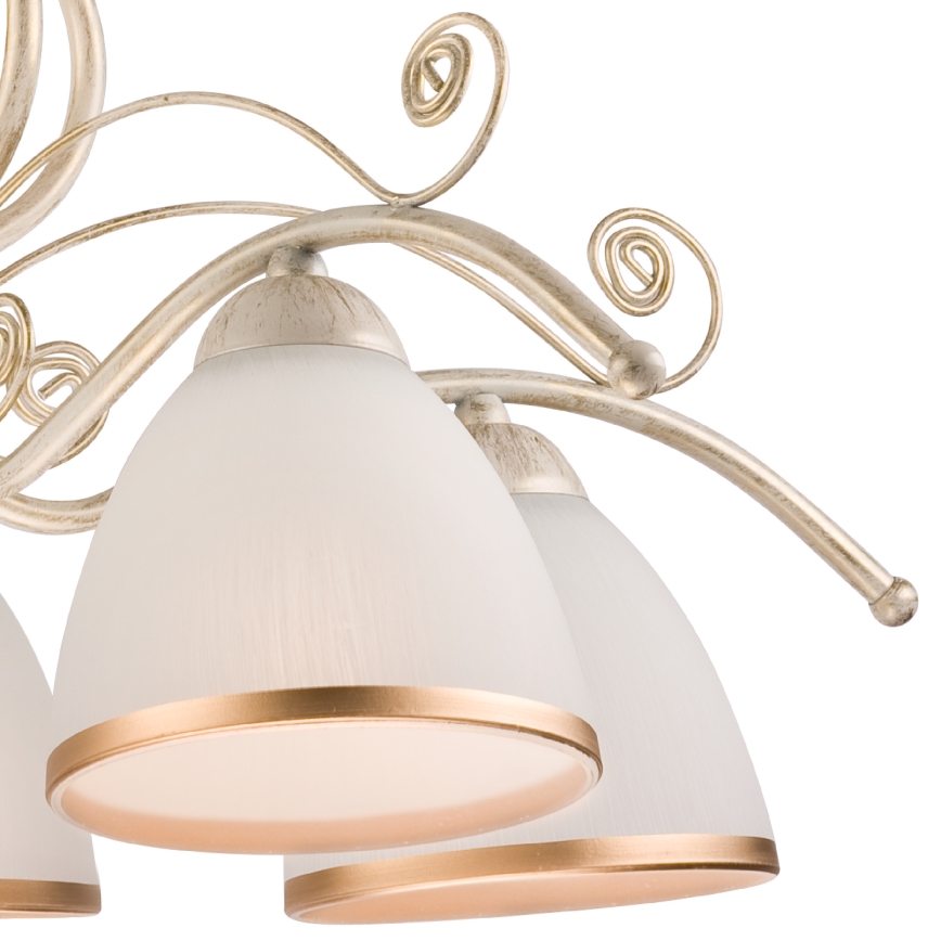 Luster na reťazi RETRO II 5xE27/60W/230V biela patina