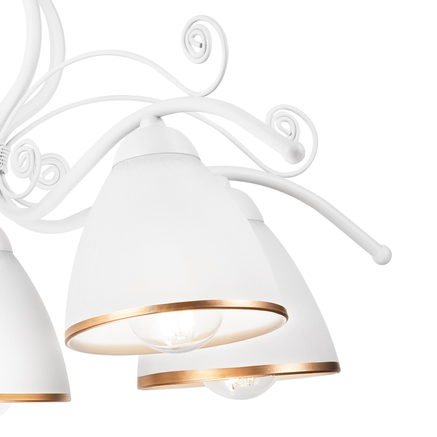 Luster na reťazi RETRO II 5xE27/60W/230V biely