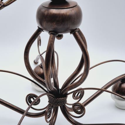 Luster na reťazi RETRO II 5xE27/60W/230V patinovaný bronz