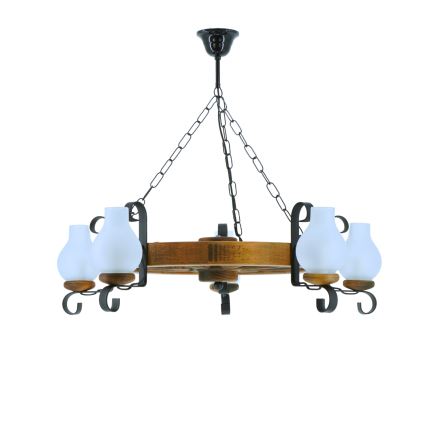 Luster na reťazi ROATA 5xE14/40W/230V pr. 70 cm buk