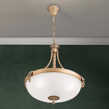 Luster na reťazi ROCCA 3xE27/60W/230V pr. 42 cm bronz/biela