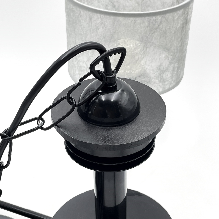 Luster na reťazi ROSA 5xE27/60W/230V čierna/šedá