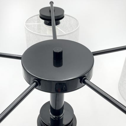 Luster na reťazi ROSA 5xE27/60W/230V čierna/šedá