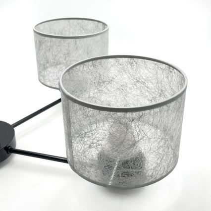 Luster na reťazi ROSA 5xE27/60W/230V čierna/šedá