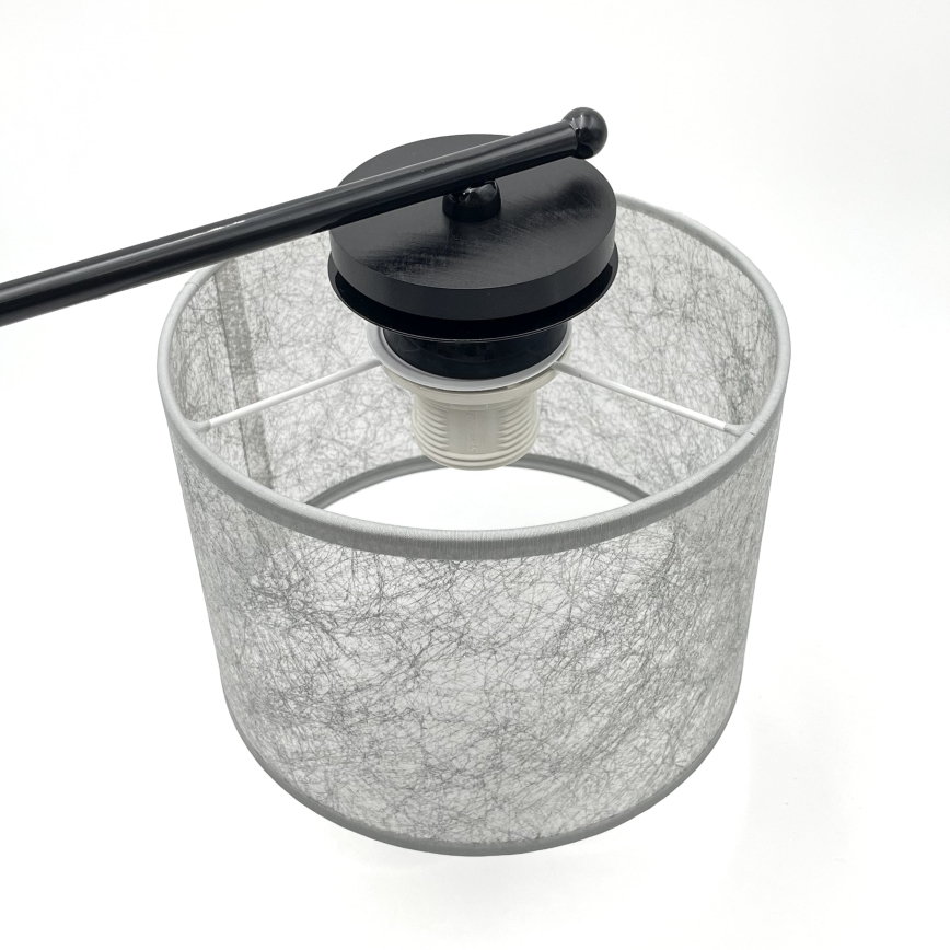 Luster na reťazi ROSA 5xE27/60W/230V čierna/šedá