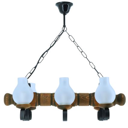 Luster na reťazi RUSTIC 6xE14/40W/230V buk - FSC certifikované