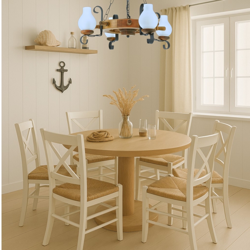 Luster na reťazi TIMONA 4xE14/40W/230V buk - FSC certifikované