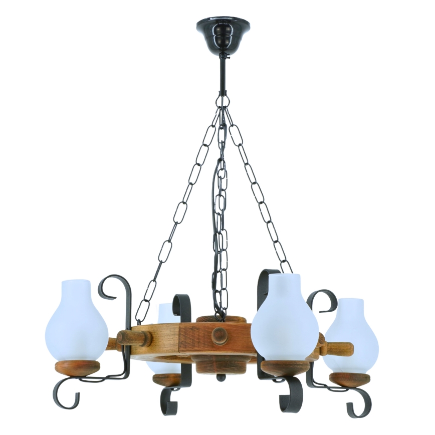 Luster na reťazi TIMONA 4xE14/40W/230V buk - FSC certifikované