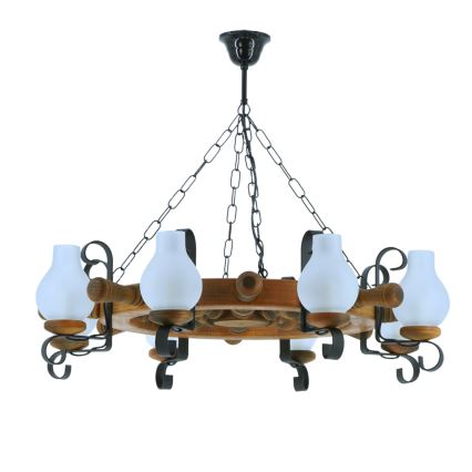 Luster na reťazi TIMONA 8xE14/40W/230V buk - FSC certifikované