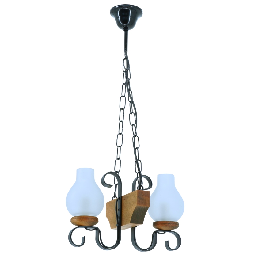 Luster na reťazi VELA 2xE14/40W/230V buk