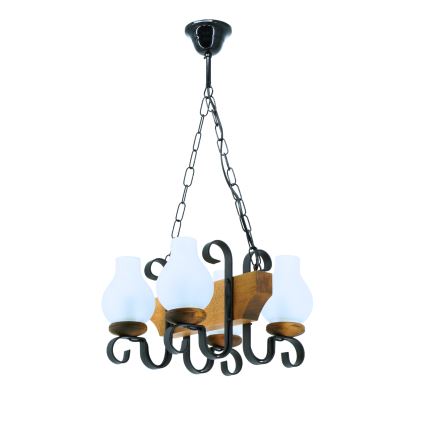 Luster na reťazi VELA 4xE14/40W/230V buk - FSC certifikované