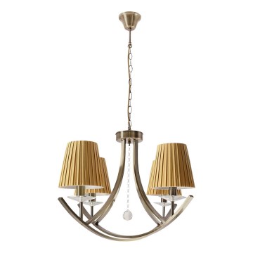 Luster na reťazi VITORIA 4xE14/40W/230V žltá/mosadz