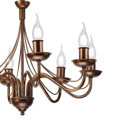 Luster na retiazke ANTON 8xE14/60W/230V bronzový
