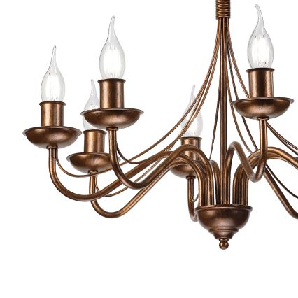 Luster na retiazke ANTON 8xE14/60W/230V bronzový