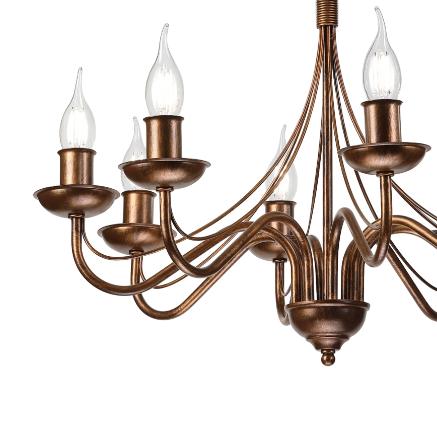 Luster na retiazke ANTON 8xE14/60W/230V bronzový