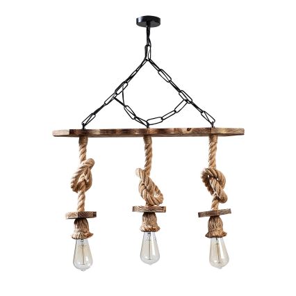 Luster na retiazke EREBOS 3xE27/40W/230V hnedá