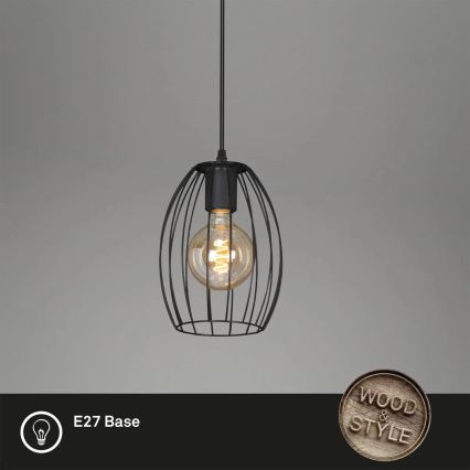 Luster na tyči 1xE27/60W/230V, čierny