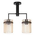 Luster na tyči 2xE27/60W/230V čierna/béžová