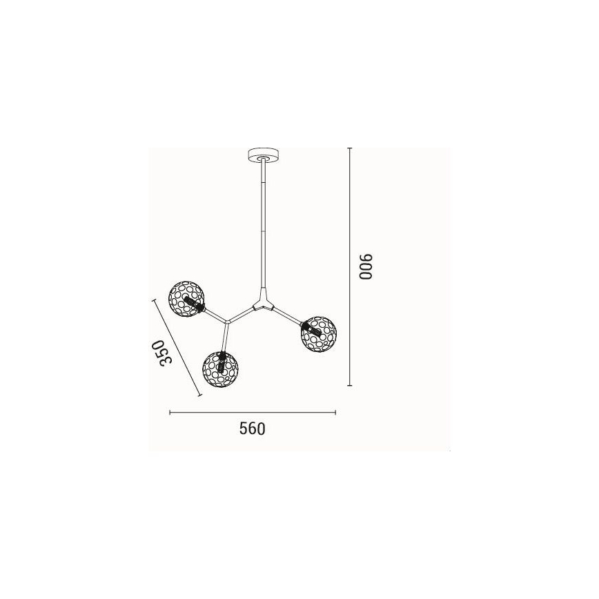 Luster na tyči 3xG9/15W/230V šedá