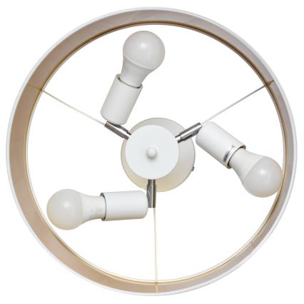 Luster na tyči ALBA 3xE27/15W/230V biela/zlatá