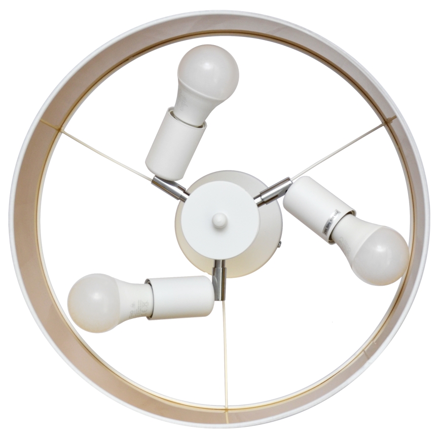 Luster na tyči ALBA 3xE27/15W/230V biela/zlatá