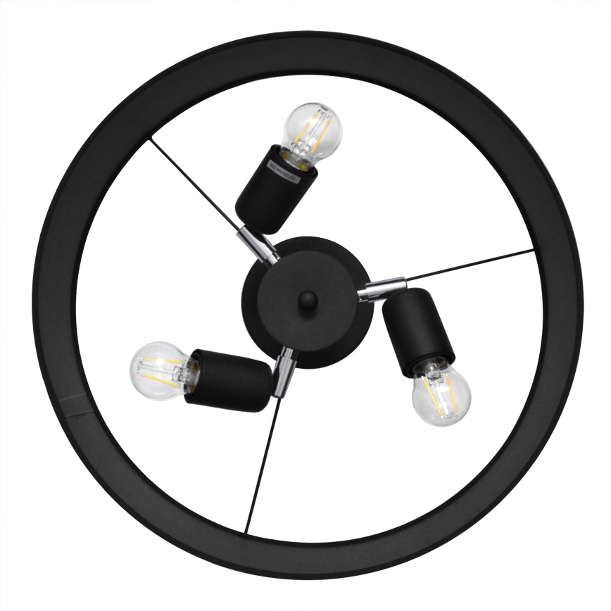 Luster na tyči ALBA 3xE27/15W/230V čierna