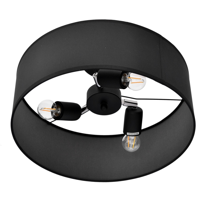 Luster na tyči ALBA 3xE27/15W/230V čierna
